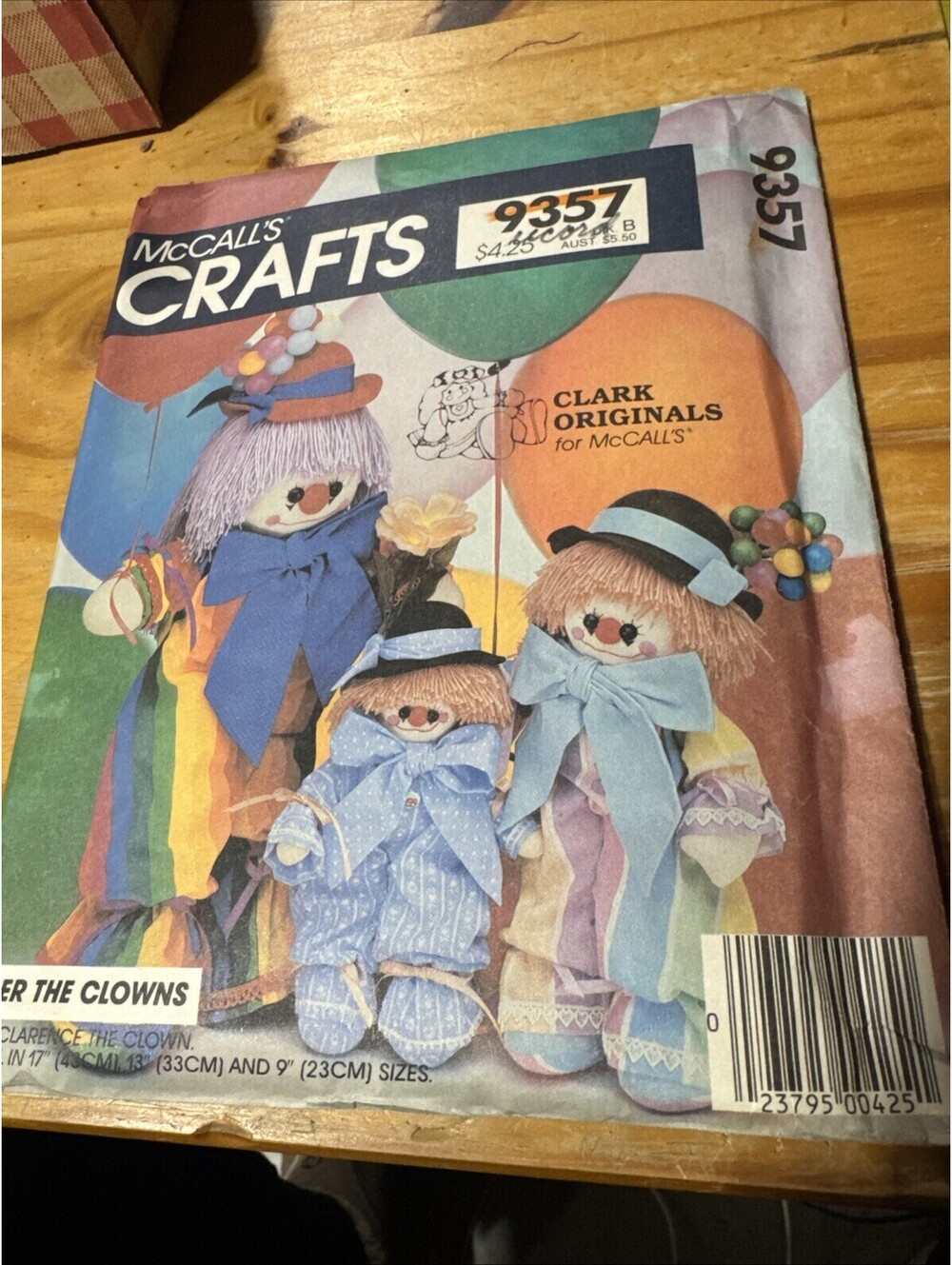 1984 VTG McCall's Sewing Pattern 9357Cloth Enter The Clowns Doll UNCUT